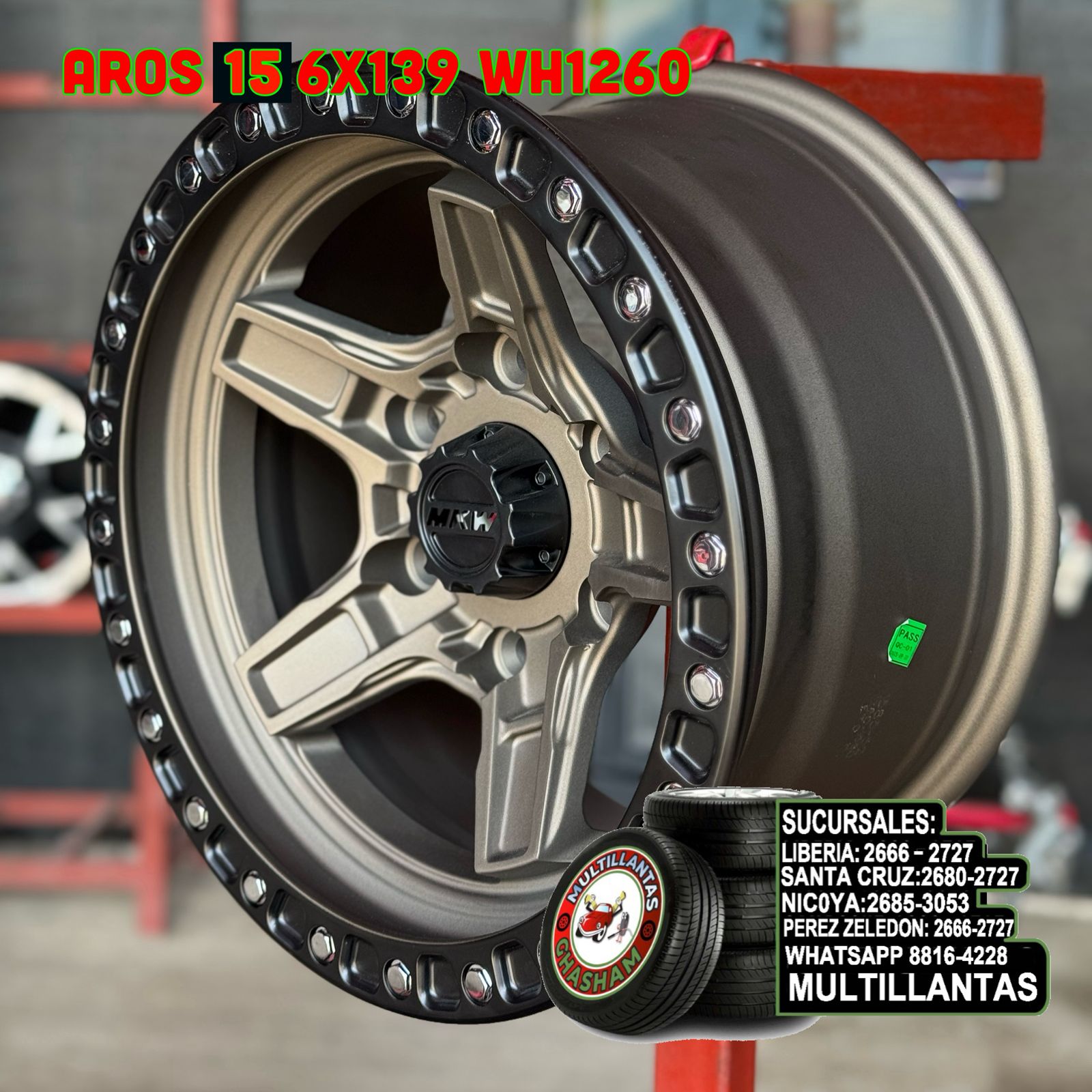 AROS # 15X8 6X139.7 ET0 BR-MB WH1260